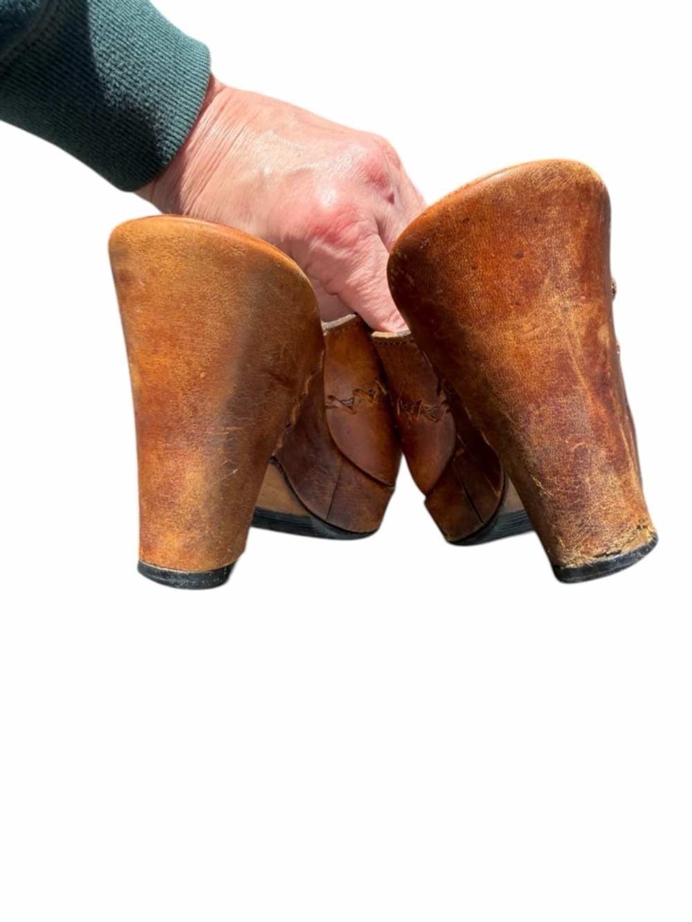 Frye  Leather western distressed mules 6.5 - Picture 7 of 9